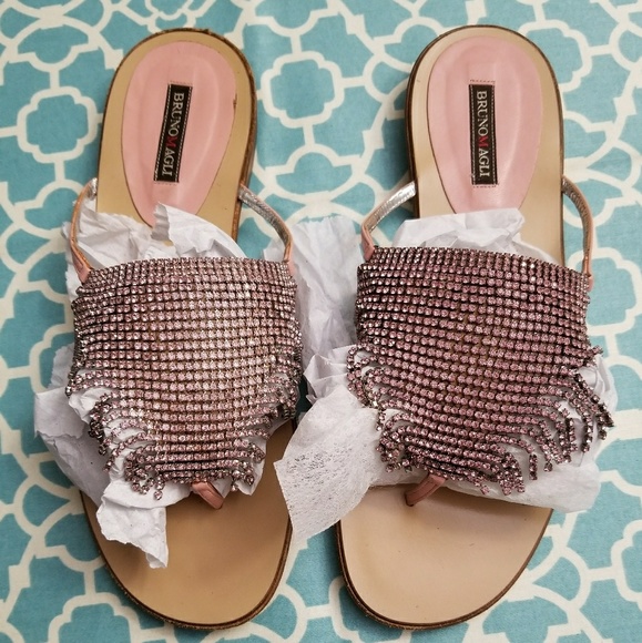 EUC | Bruno Magli Rhinestone Sandals - Picture 1 of 4